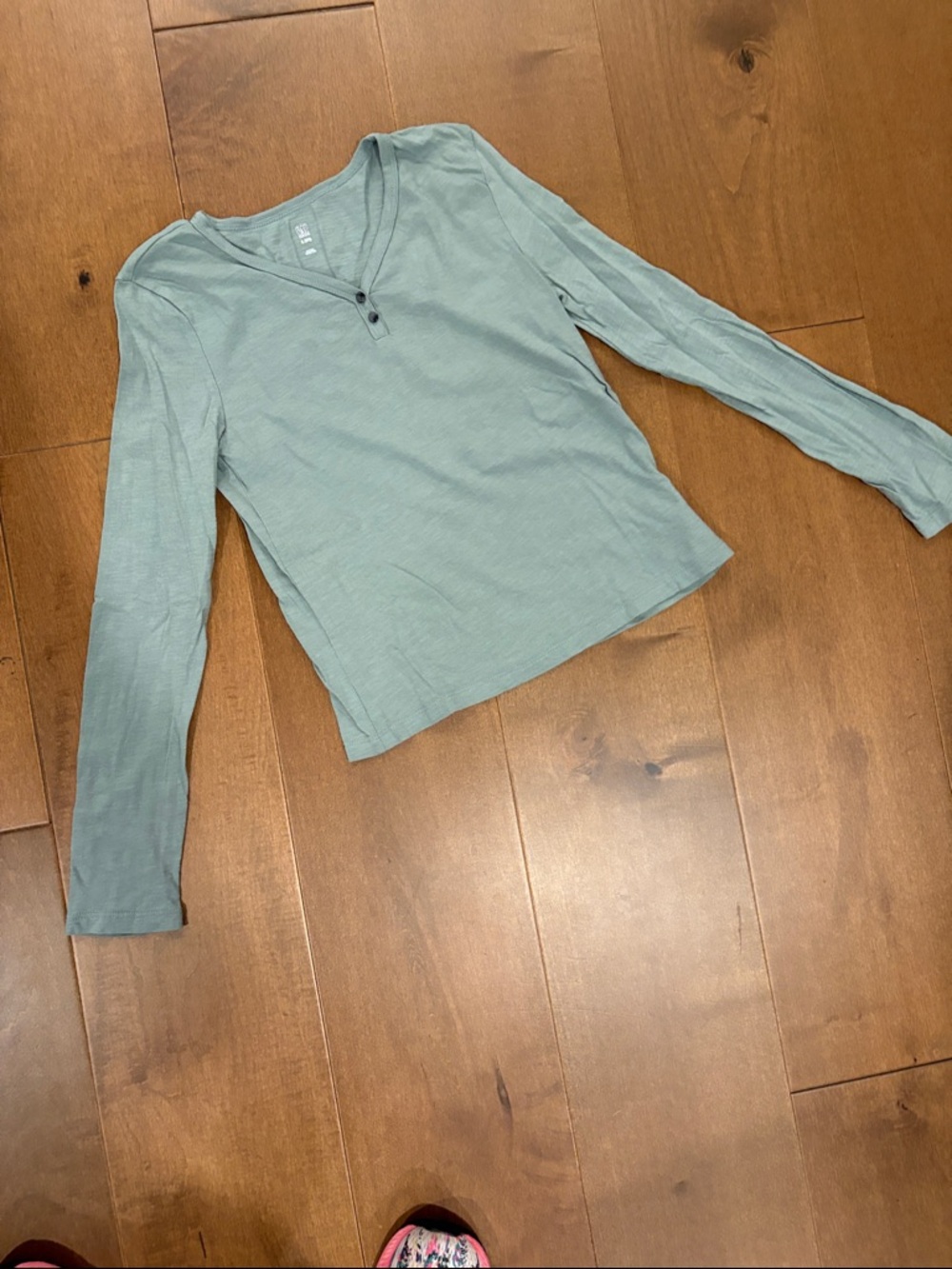 GAP Long-Sleeve Henley Top in Dusty Sage